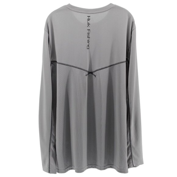 Huk Performance Long Sleeve Shirt Gray Outdoors Fishing Camping Utility XL - Picture 5 of 11